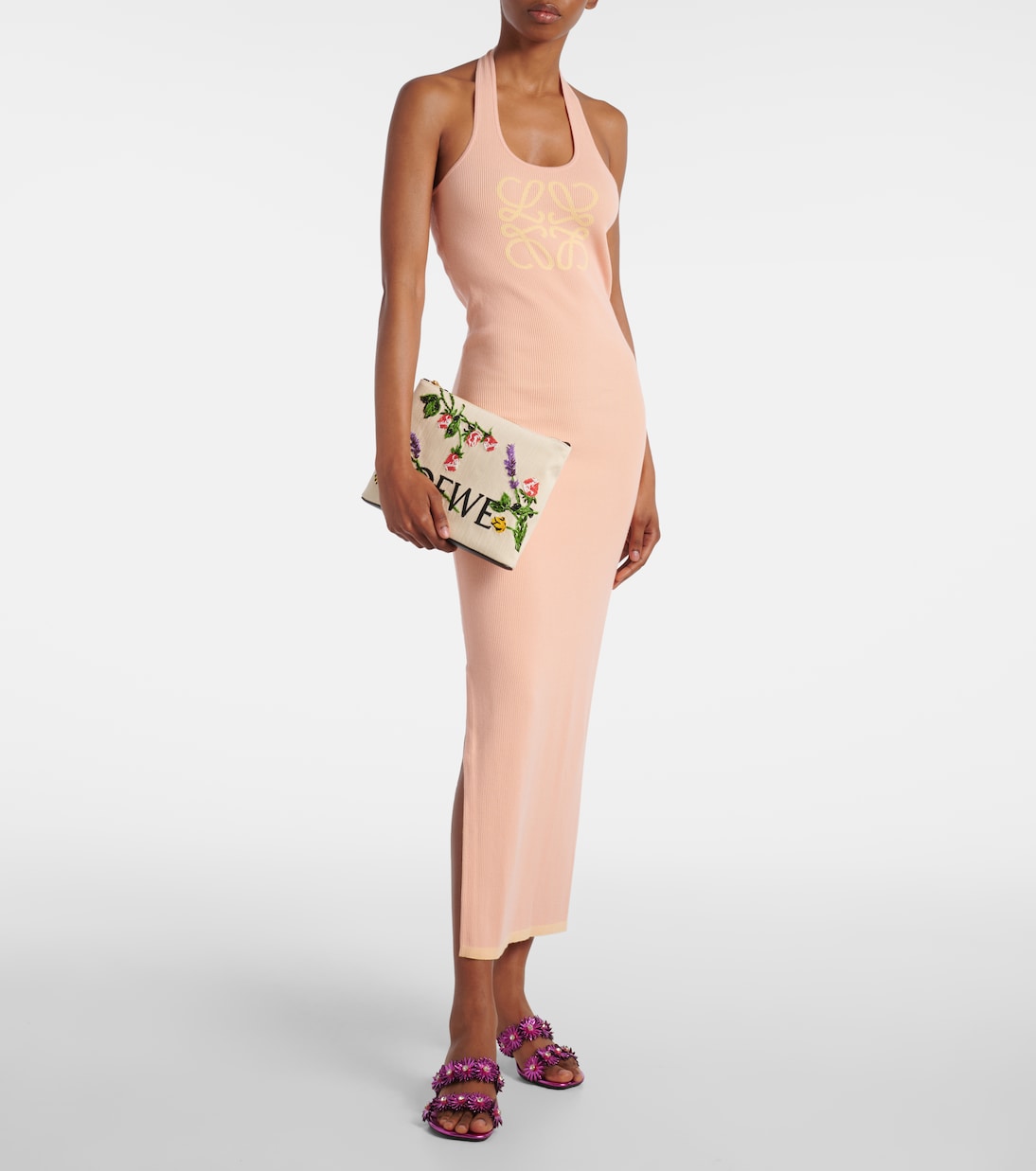 Paula's Ibiza embroidered canvas pouch | Loewe