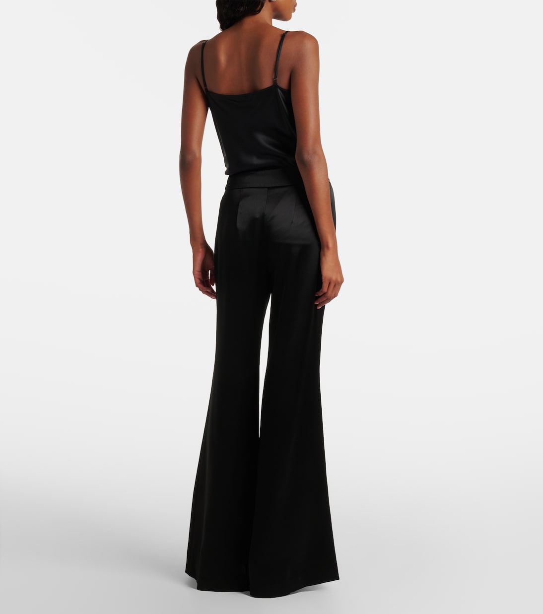 Julianne high-rise satin flared pants | Galvan