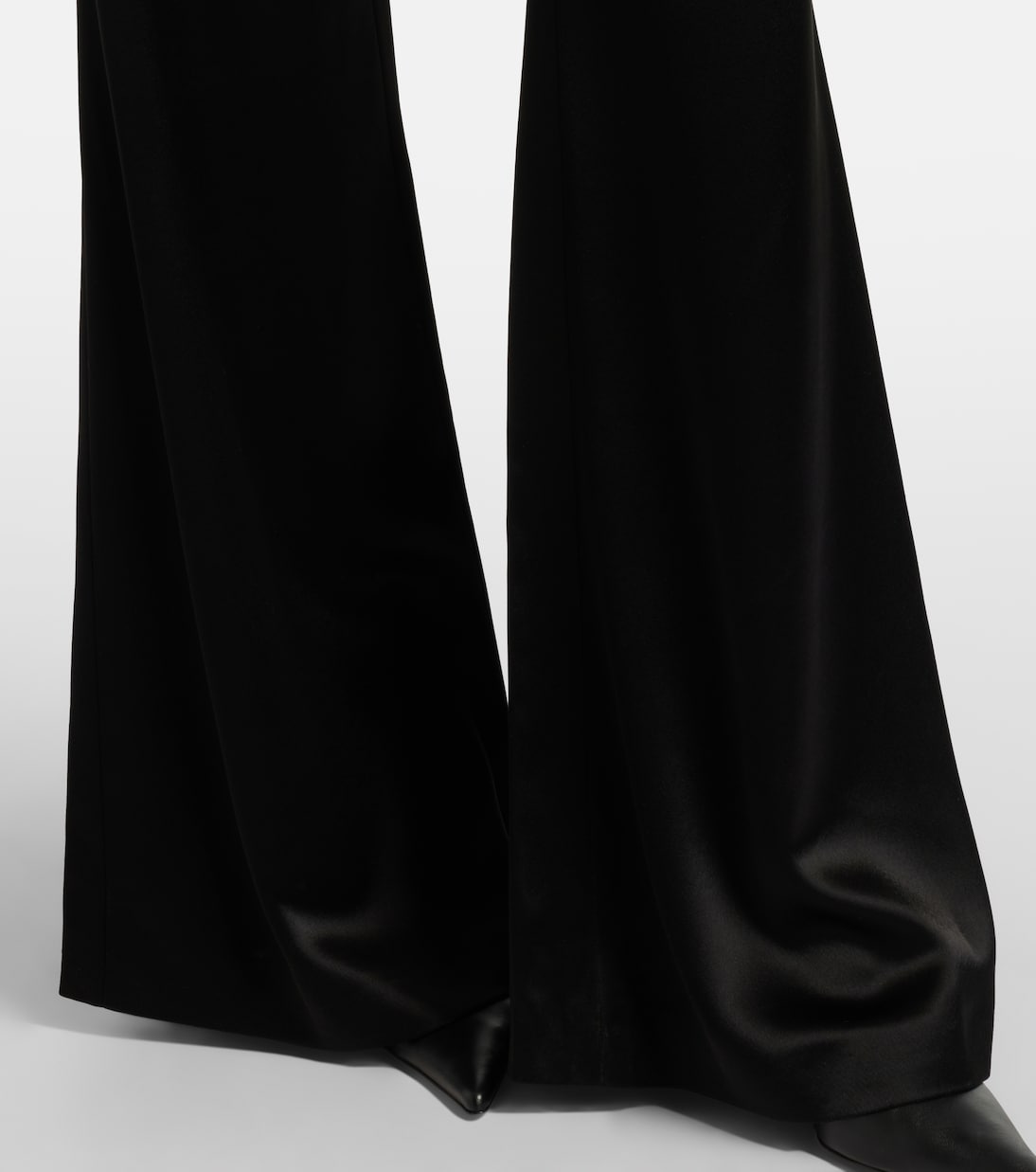 Julianne high-rise satin flared pants | Galvan