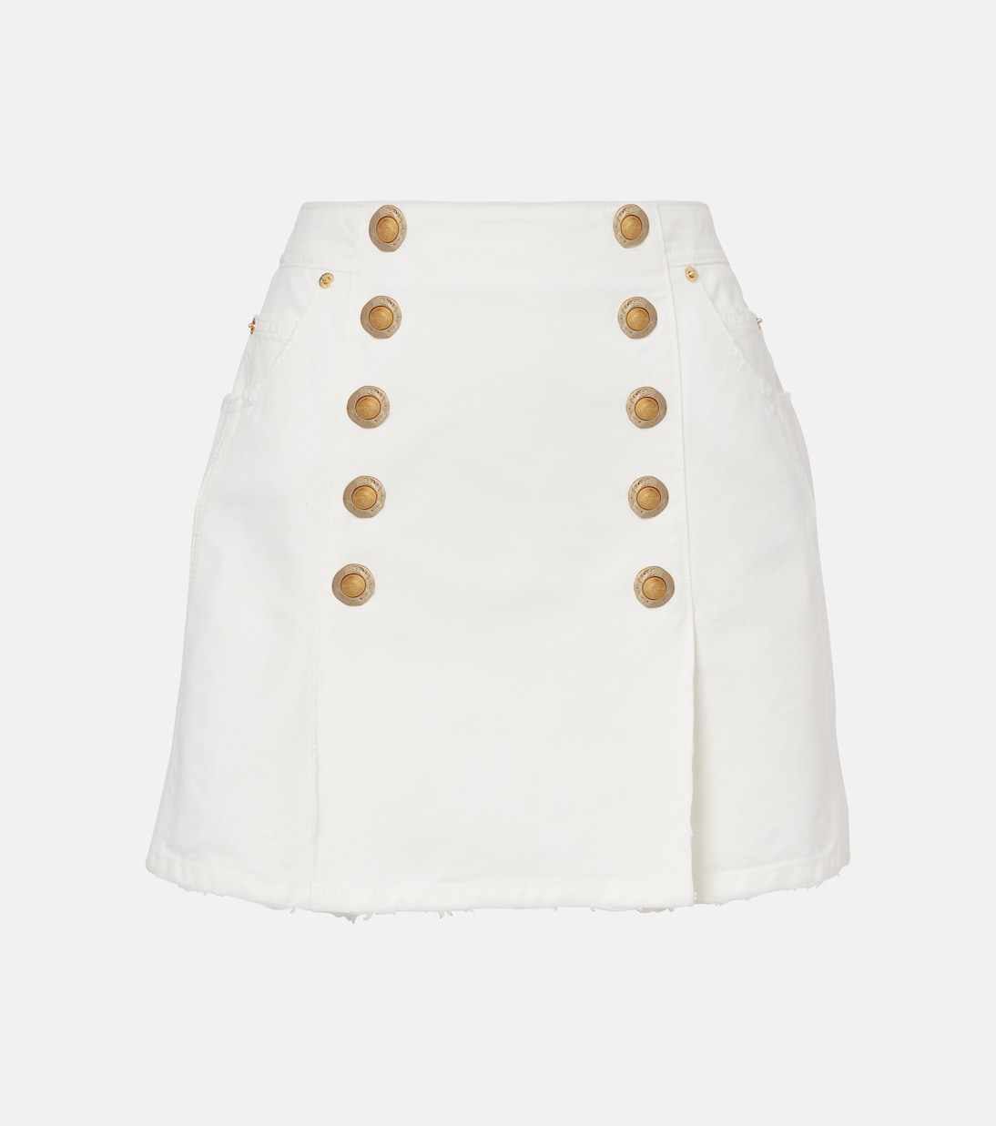 Pleated cotton canvas miniskirt | Balmain