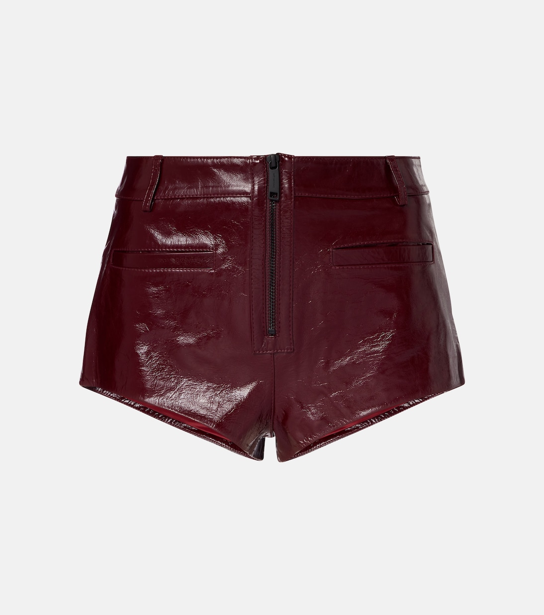 High-rise leather shorts | Self-Portrait