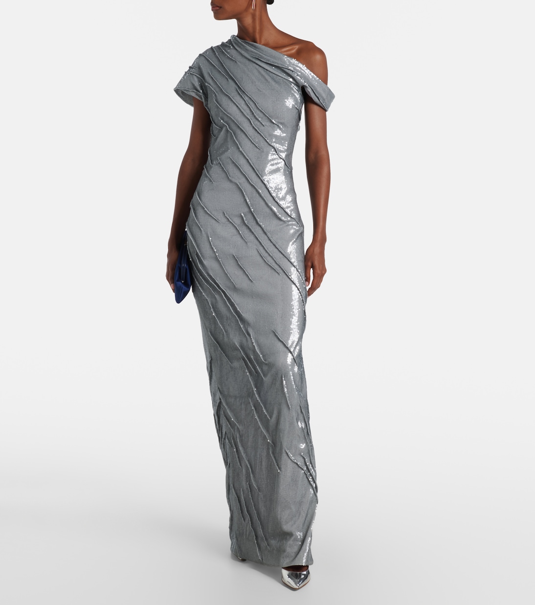Sequined asymmetric gown | Marmar Halim
