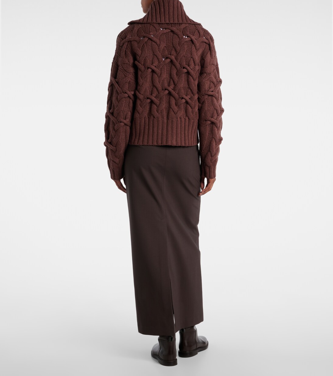 Cable-knit cashmere zip-up cardigan | Brunello Cucinelli