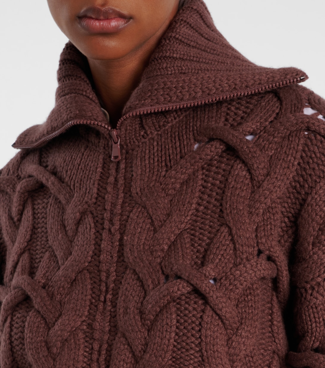 Cable-knit cashmere zip-up cardigan | Brunello Cucinelli