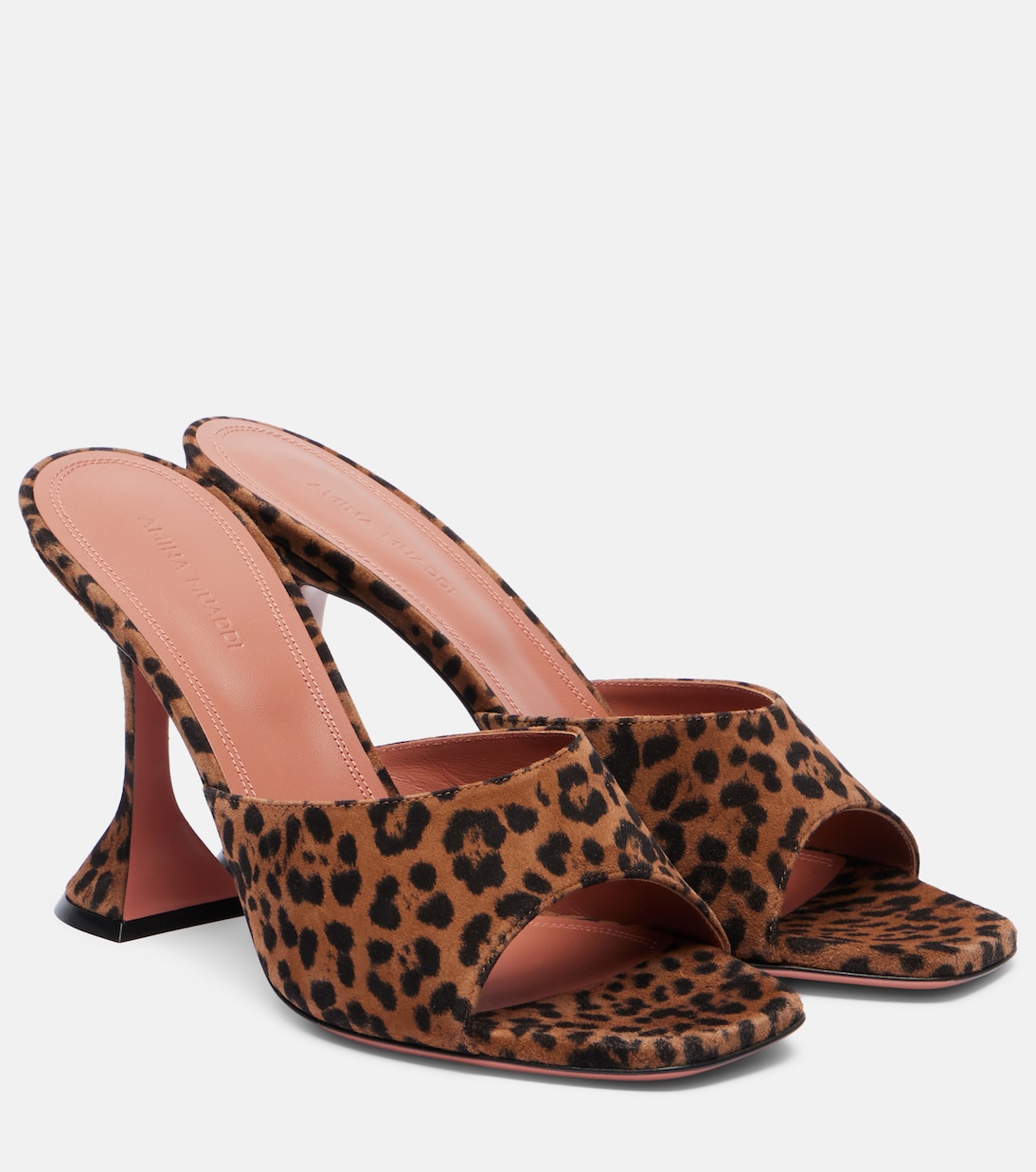 Lupita leopard-print 95 suede mules | Amina Muaddi