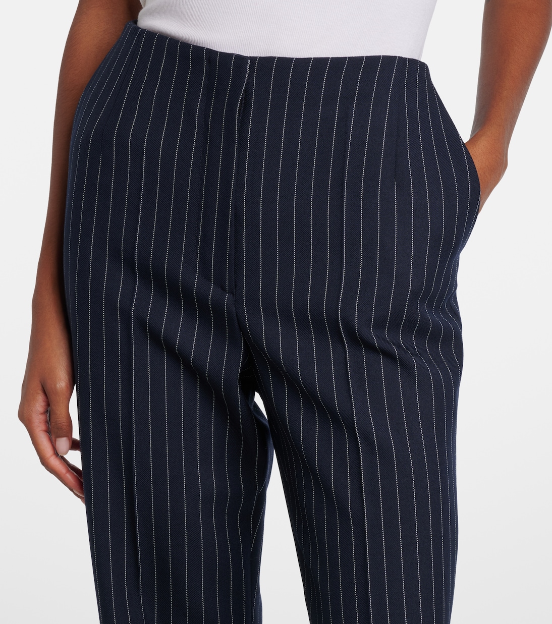 re/edit high-rise wool straight pants | Mugler