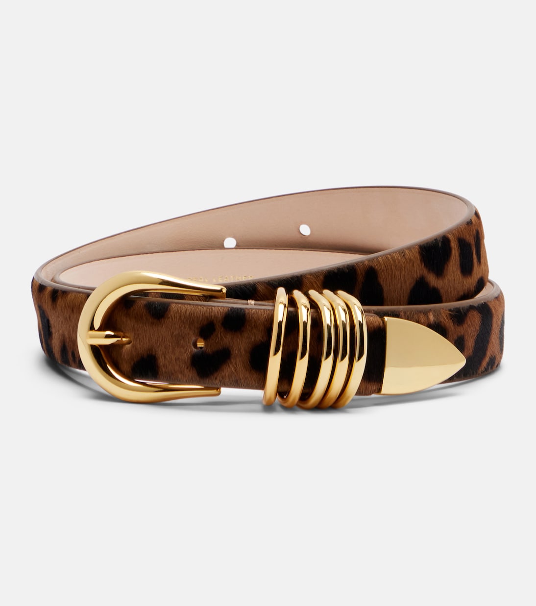 Hollyhock leopard-print calf hair belt | Déhanche