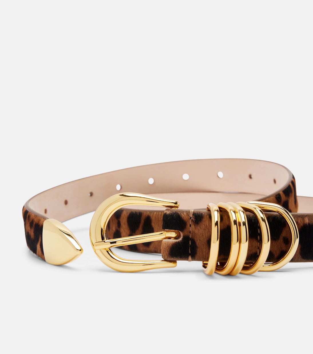Hollyhock leopard-print calf hair belt | Déhanche