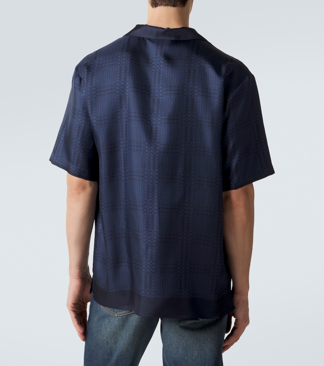 Interlocking G silk twill bowling shirt | Gucci