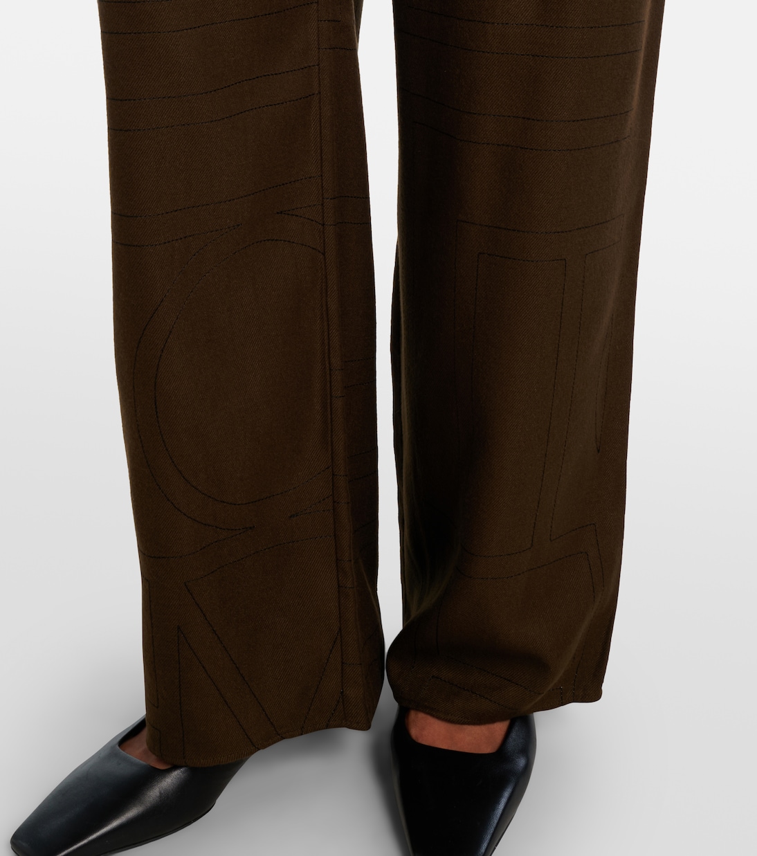 Monogram embroidered flannel pajama pants | Toteme