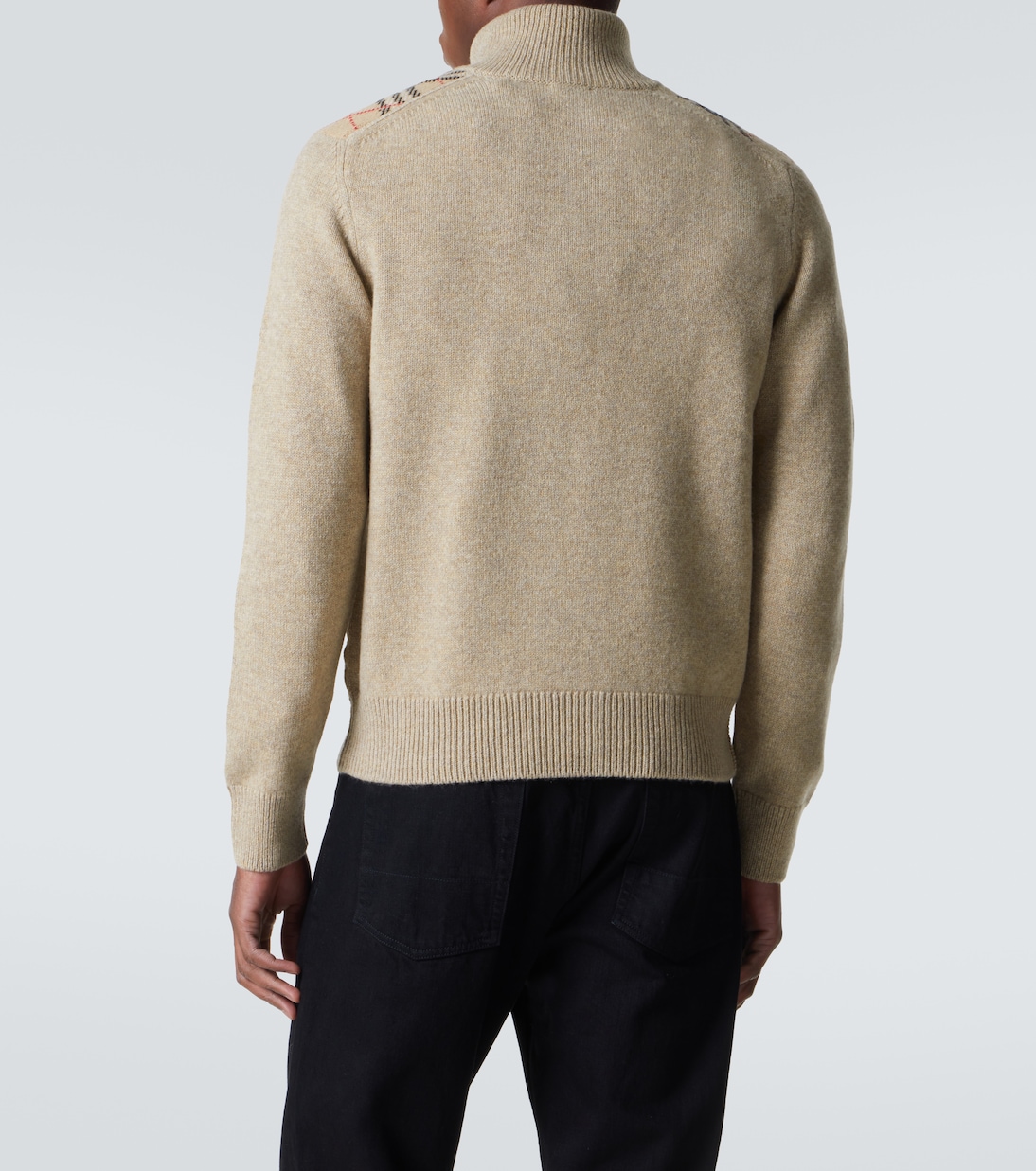 Burberry Check wool and cashmere half-zip sweater | Burberry
