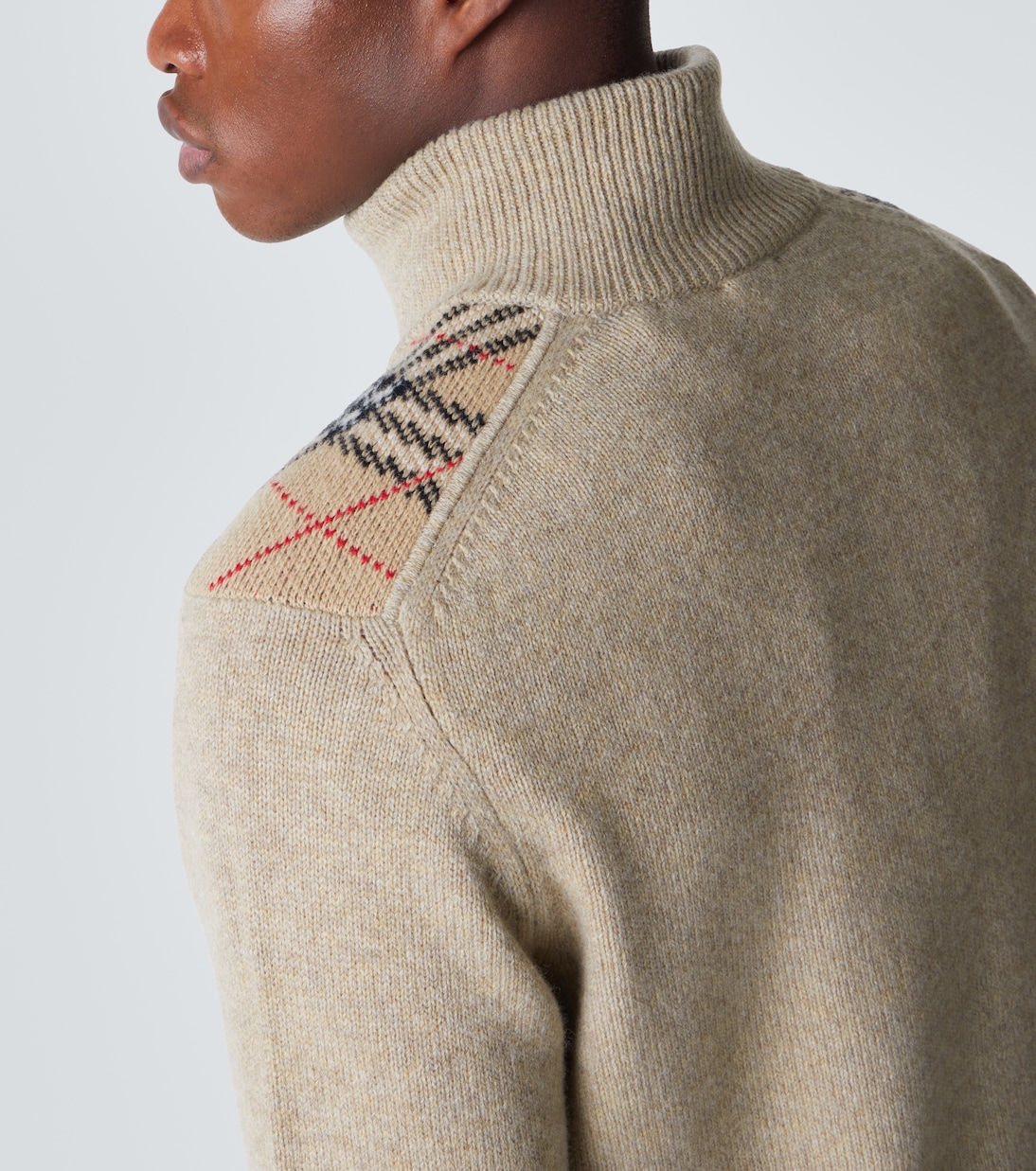 Burberry Check wool and cashmere half-zip sweater | Burberry