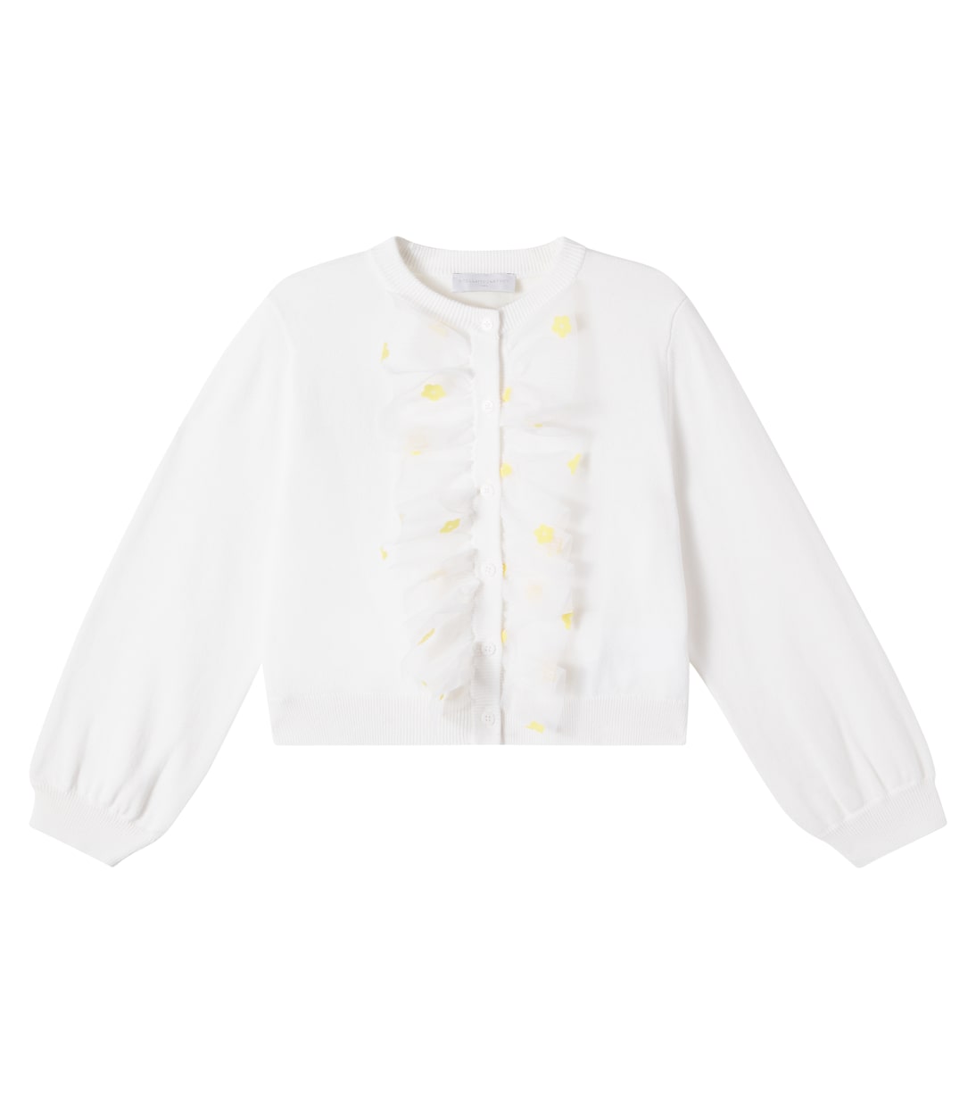 Floral ruffled cotton cardigan | Stella McCartney Kids
