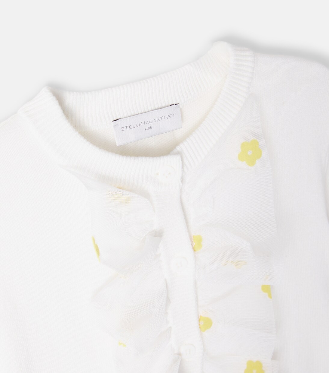Floral ruffled cotton cardigan | Stella McCartney Kids