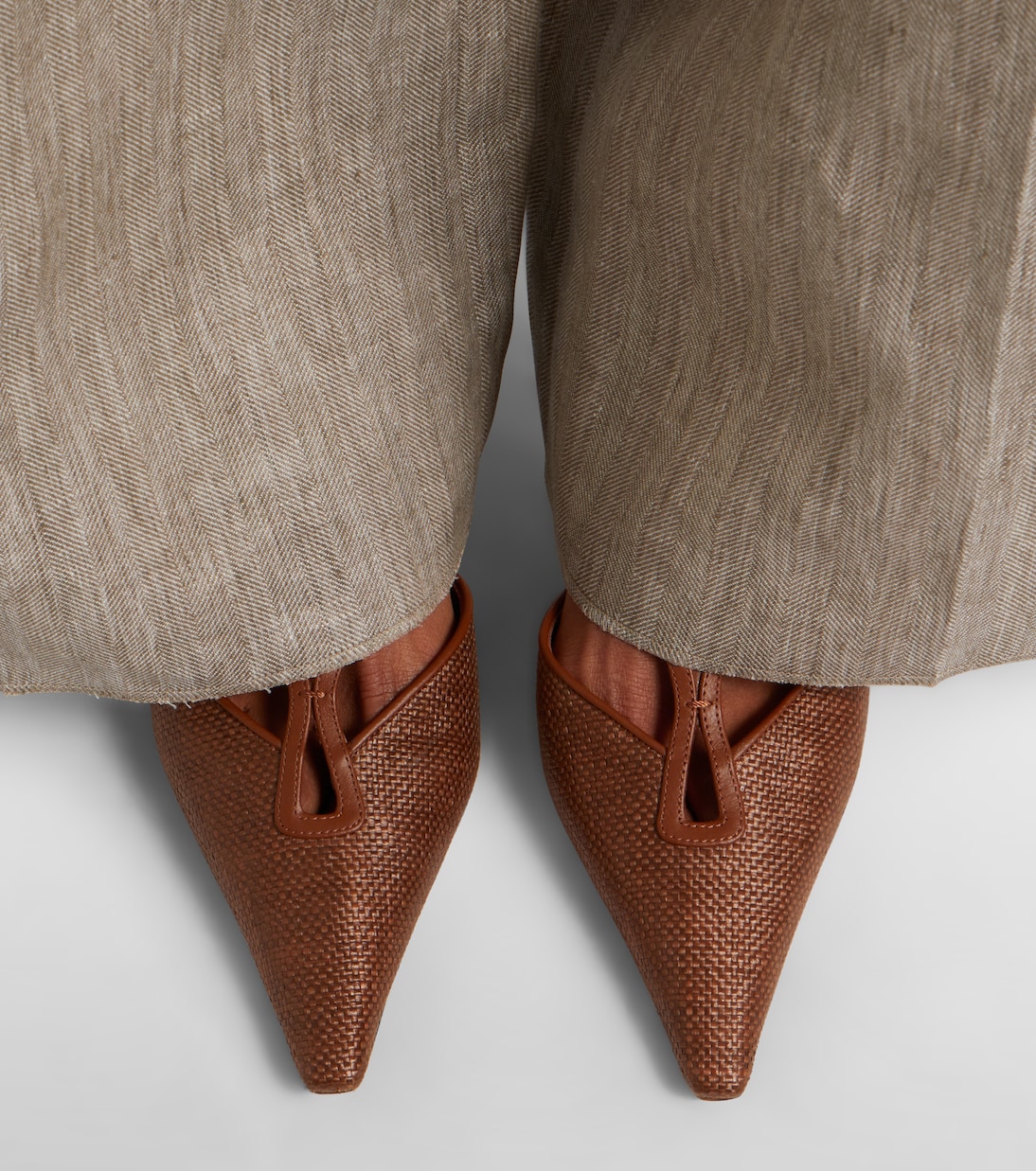 Gitano leather-trimmed slingback pumps | Max Mara