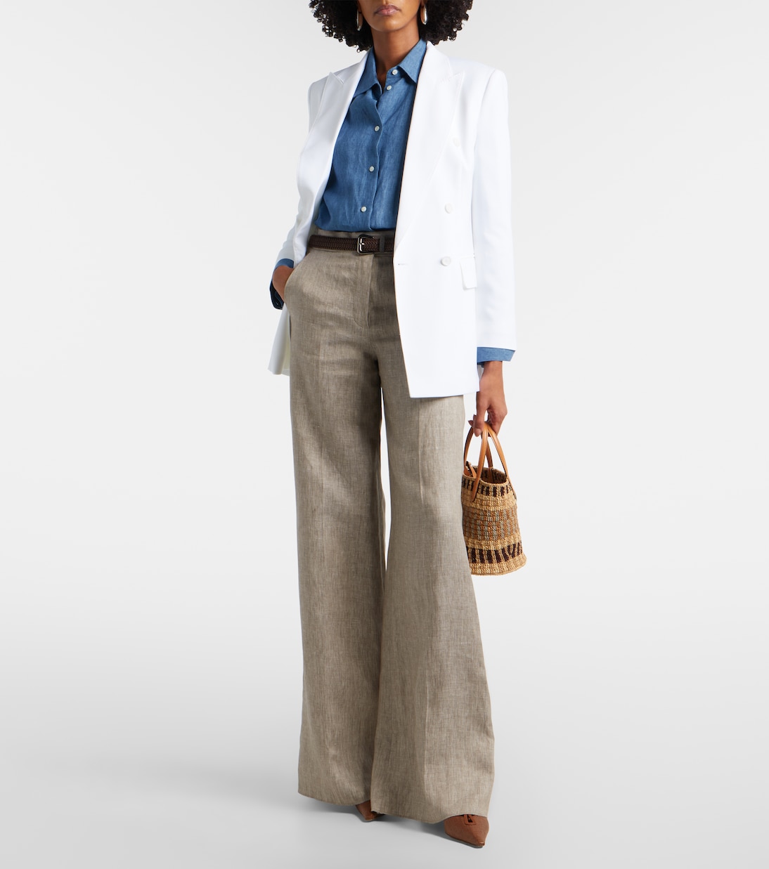 Gitano leather-trimmed slingback pumps | Max Mara