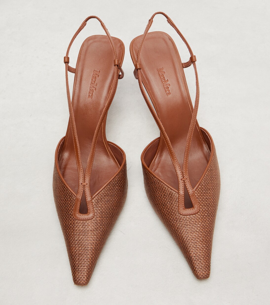 Gitano leather-trimmed slingback pumps | Max Mara