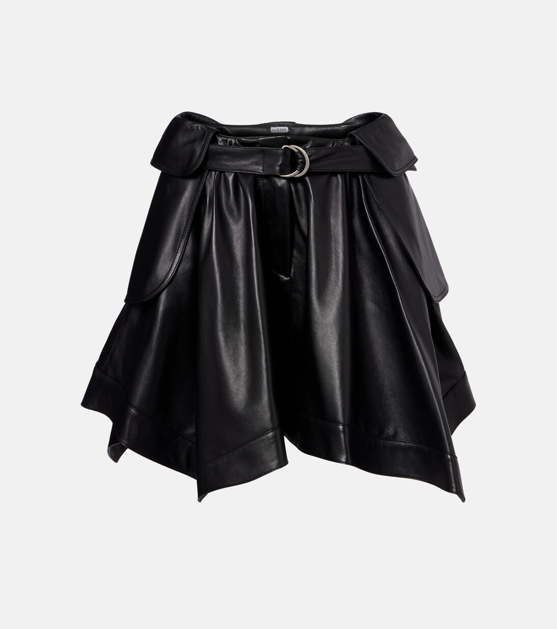 Double L belted leather miniskirt | Loewe