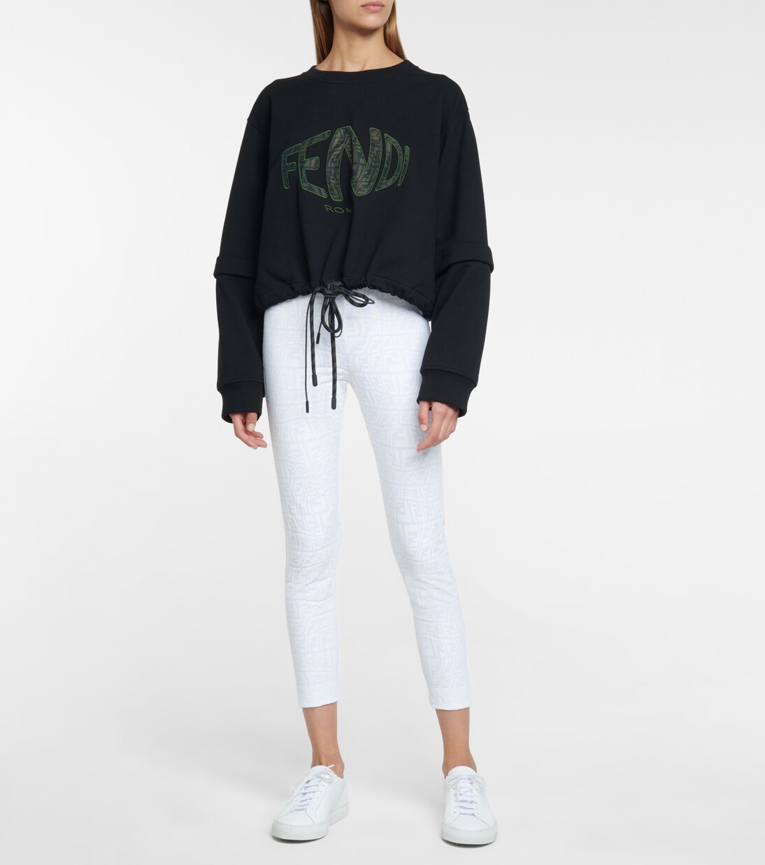 Felpa convertibile in cotone con logo | Fendi