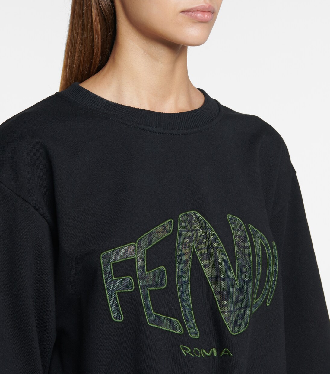 Felpa convertibile in cotone con logo | Fendi