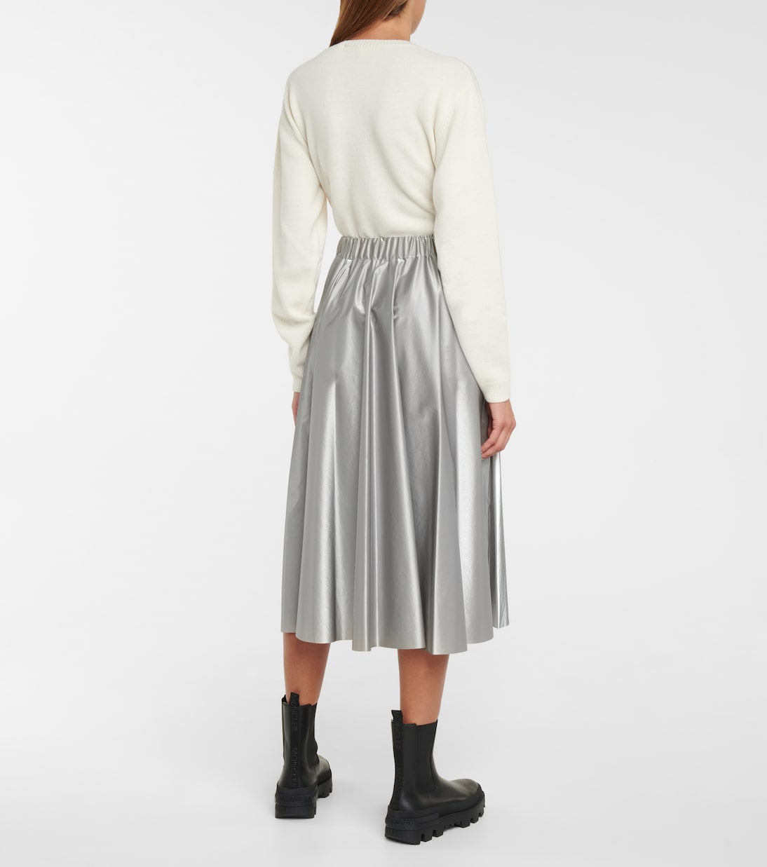 High-waisted pleated midi skirt | Moncler