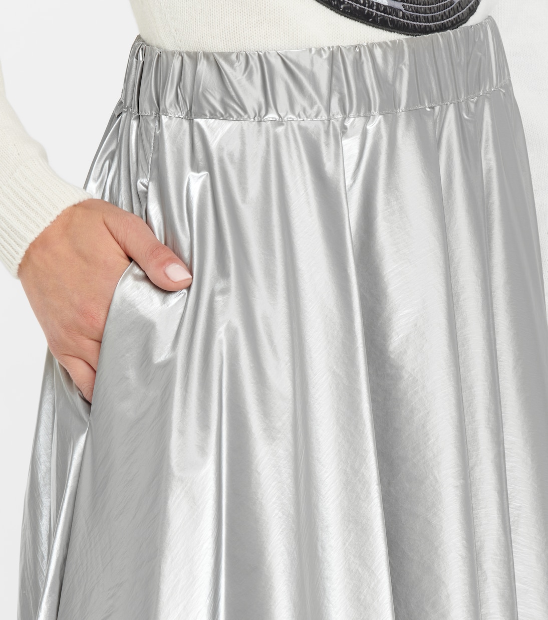 High-waisted pleated midi skirt | Moncler