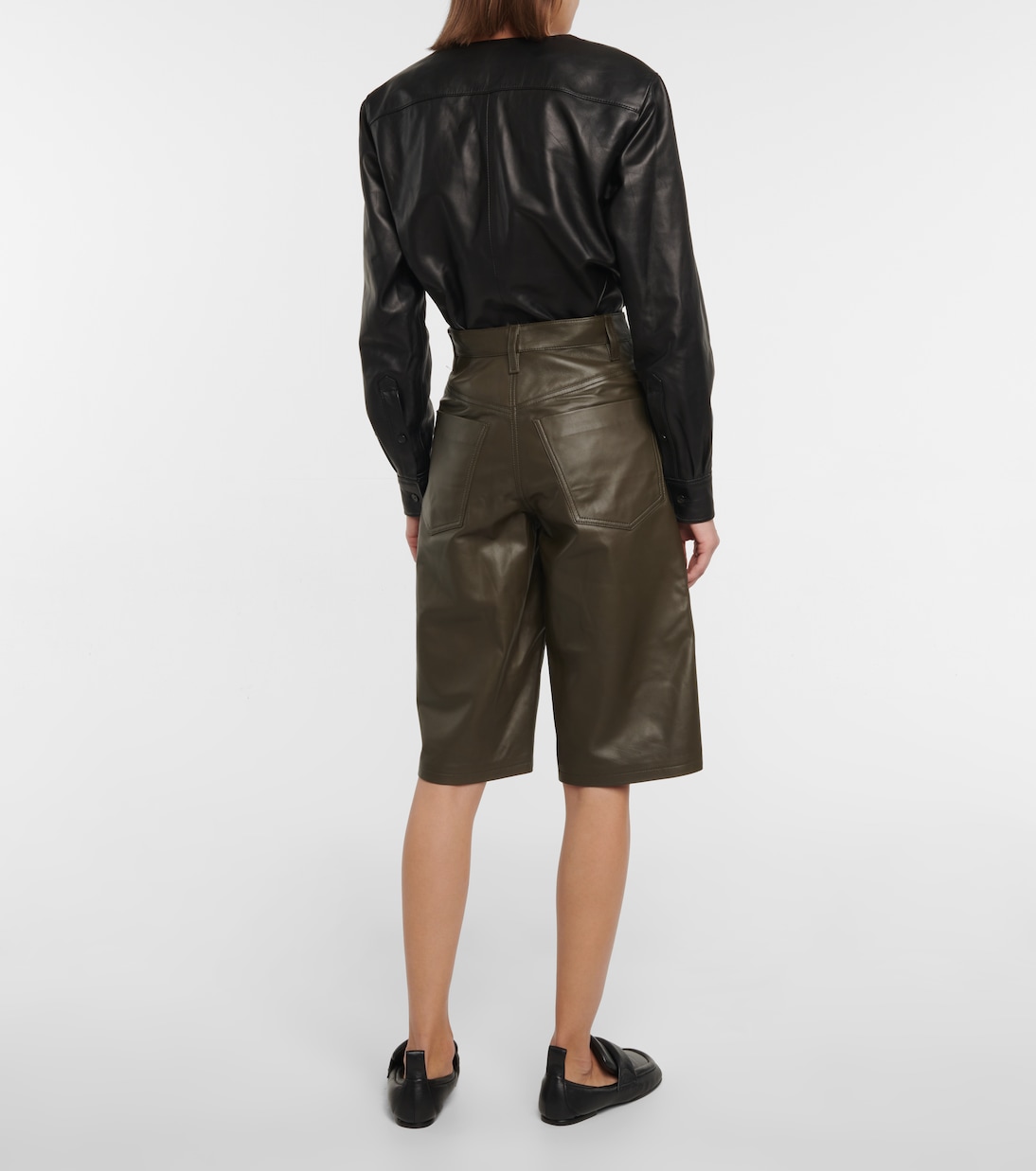 Leather Bermuda shorts | Dries Van Noten