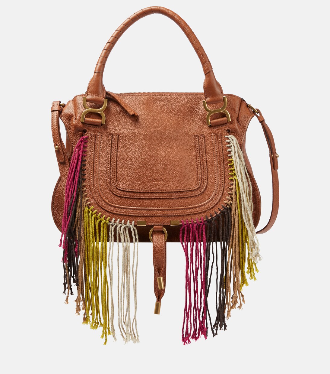 Borsa Marcie Medium in pelle con frange | Chloé