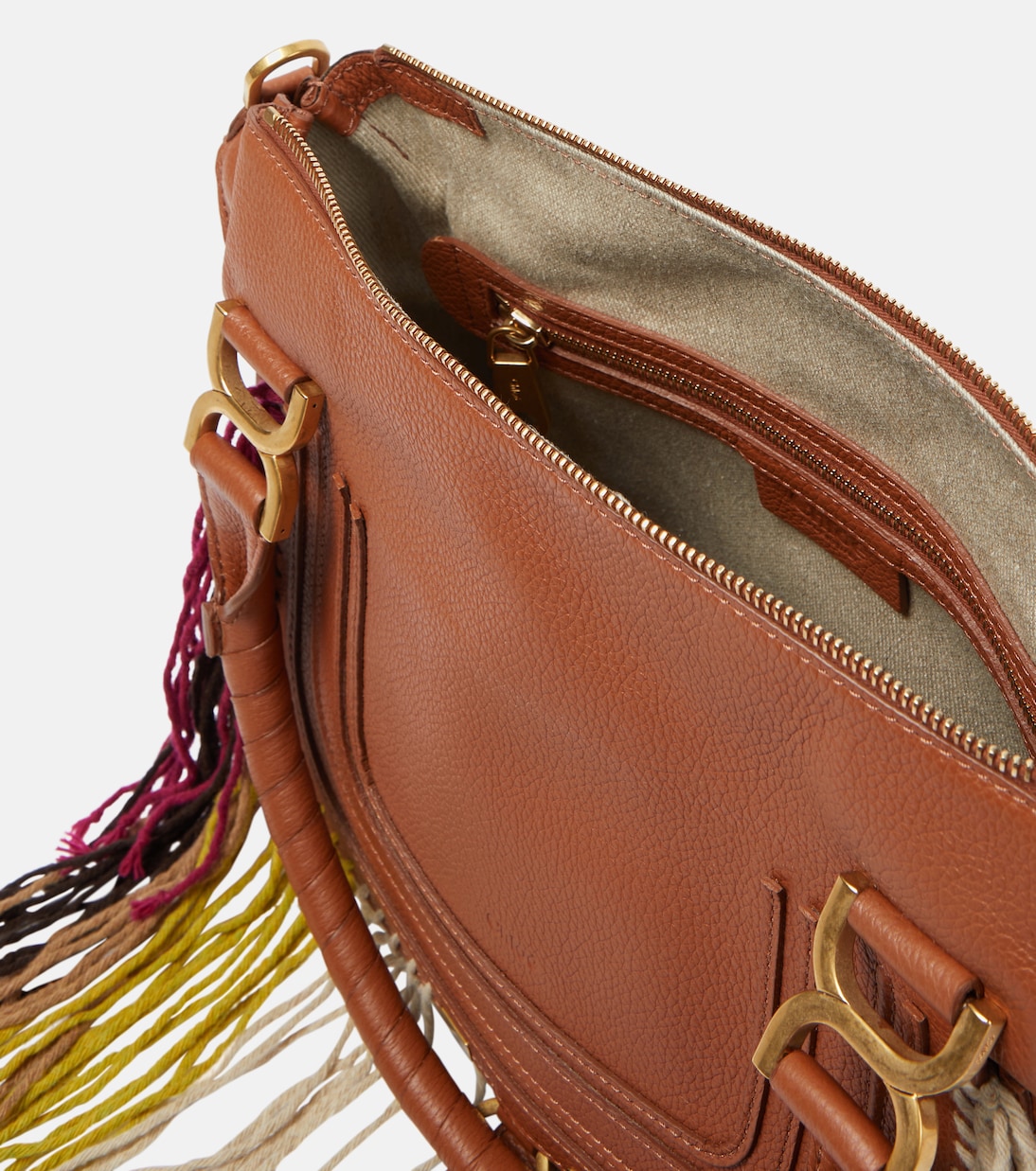 Borsa Marcie Medium in pelle con frange | Chloé