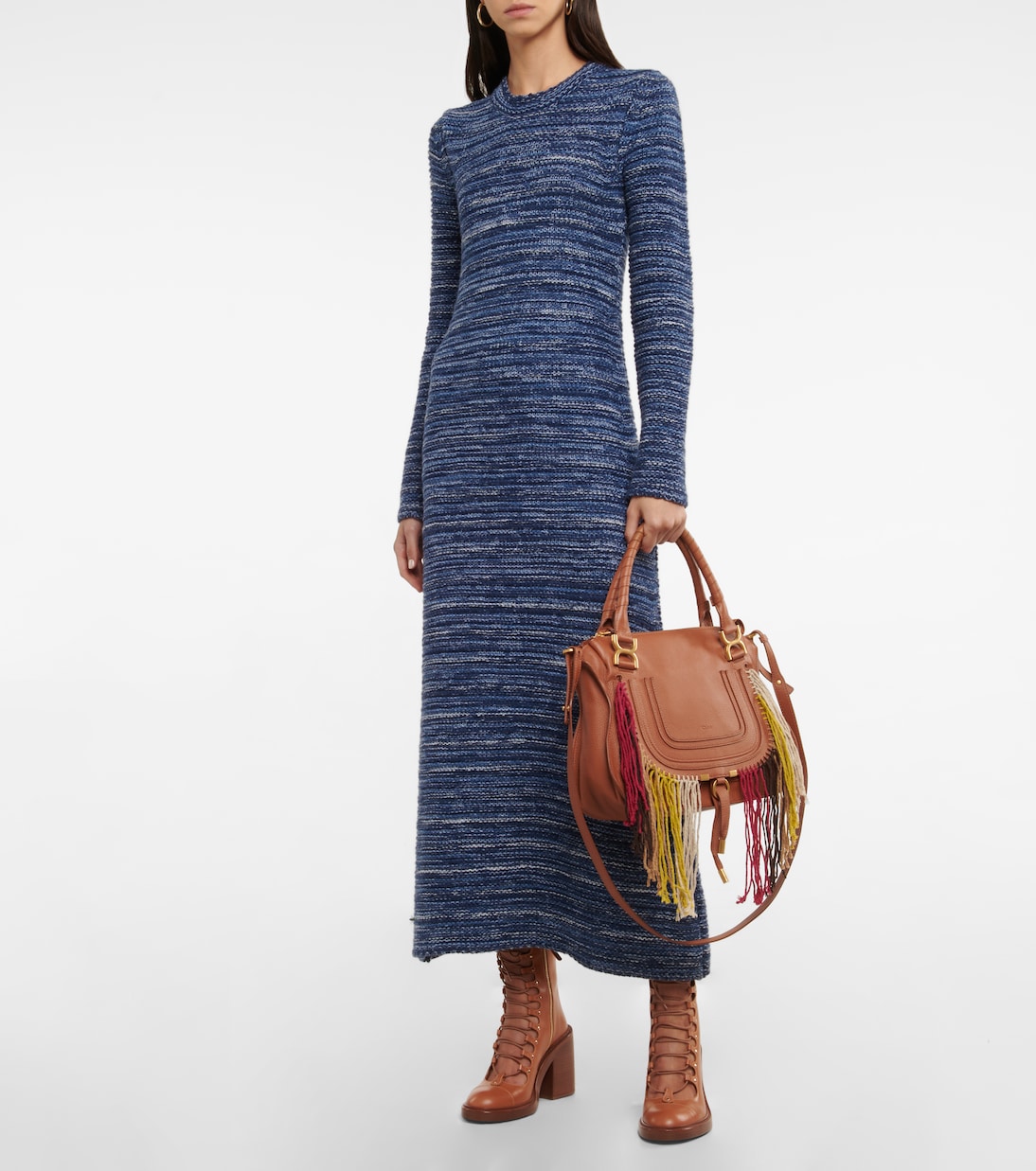 Borsa Marcie Medium in pelle con frange | Chloé