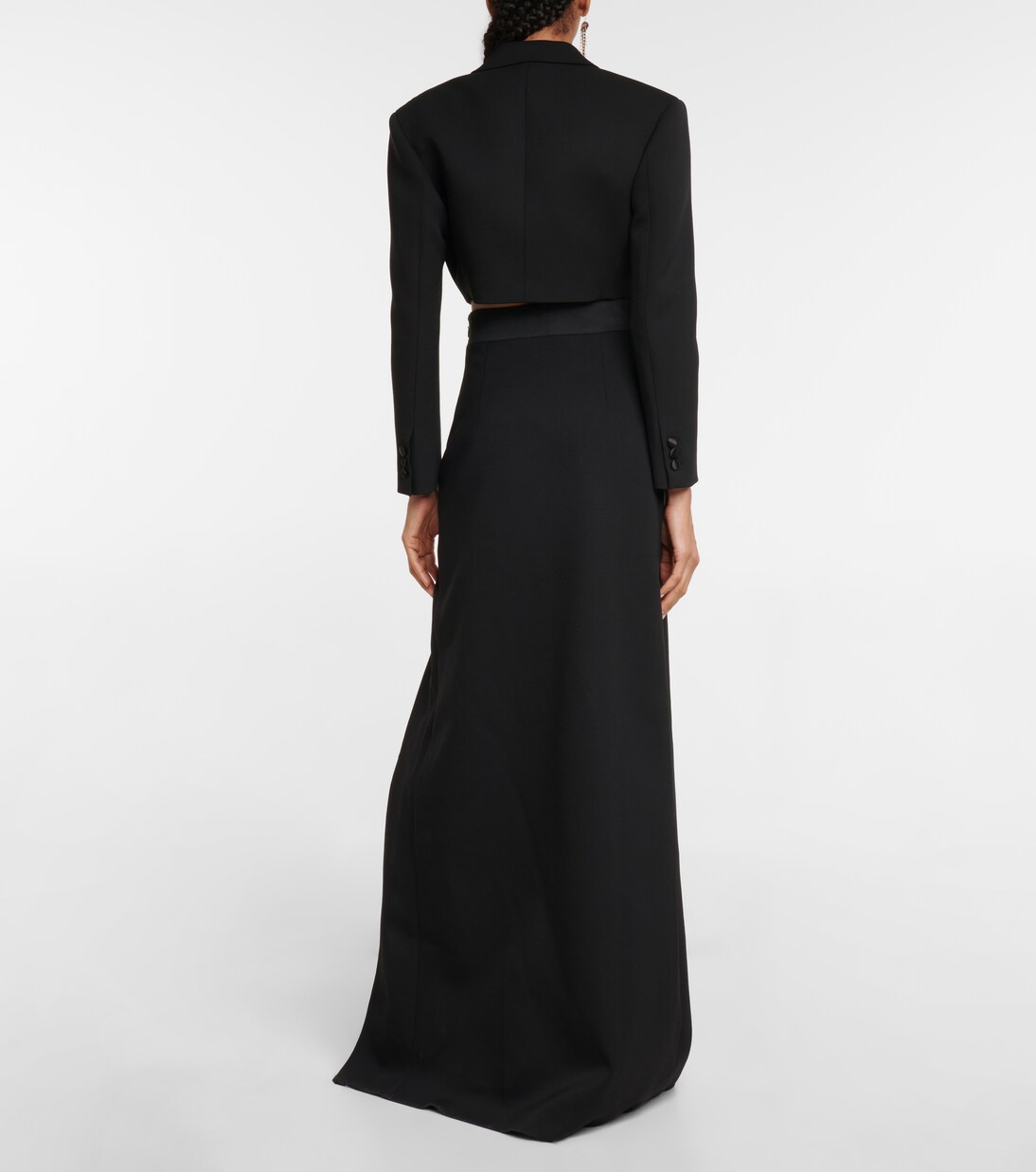 High-Rise Maxirock aus Wolle | Miu Miu