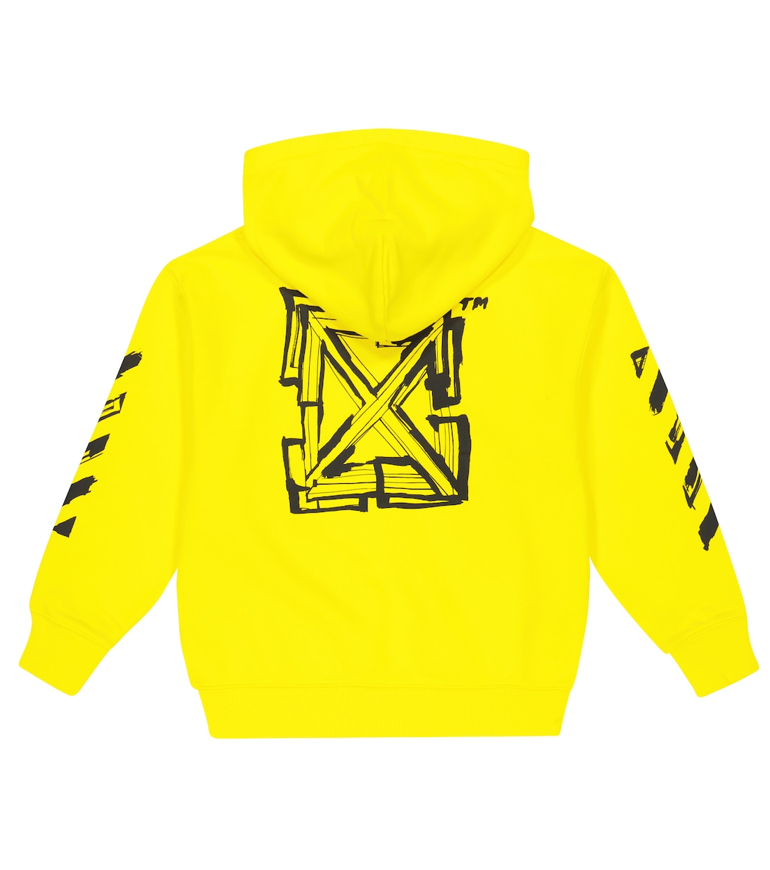 Logo cotton jersey hoodie in yellow Off White Kids Mytheresa