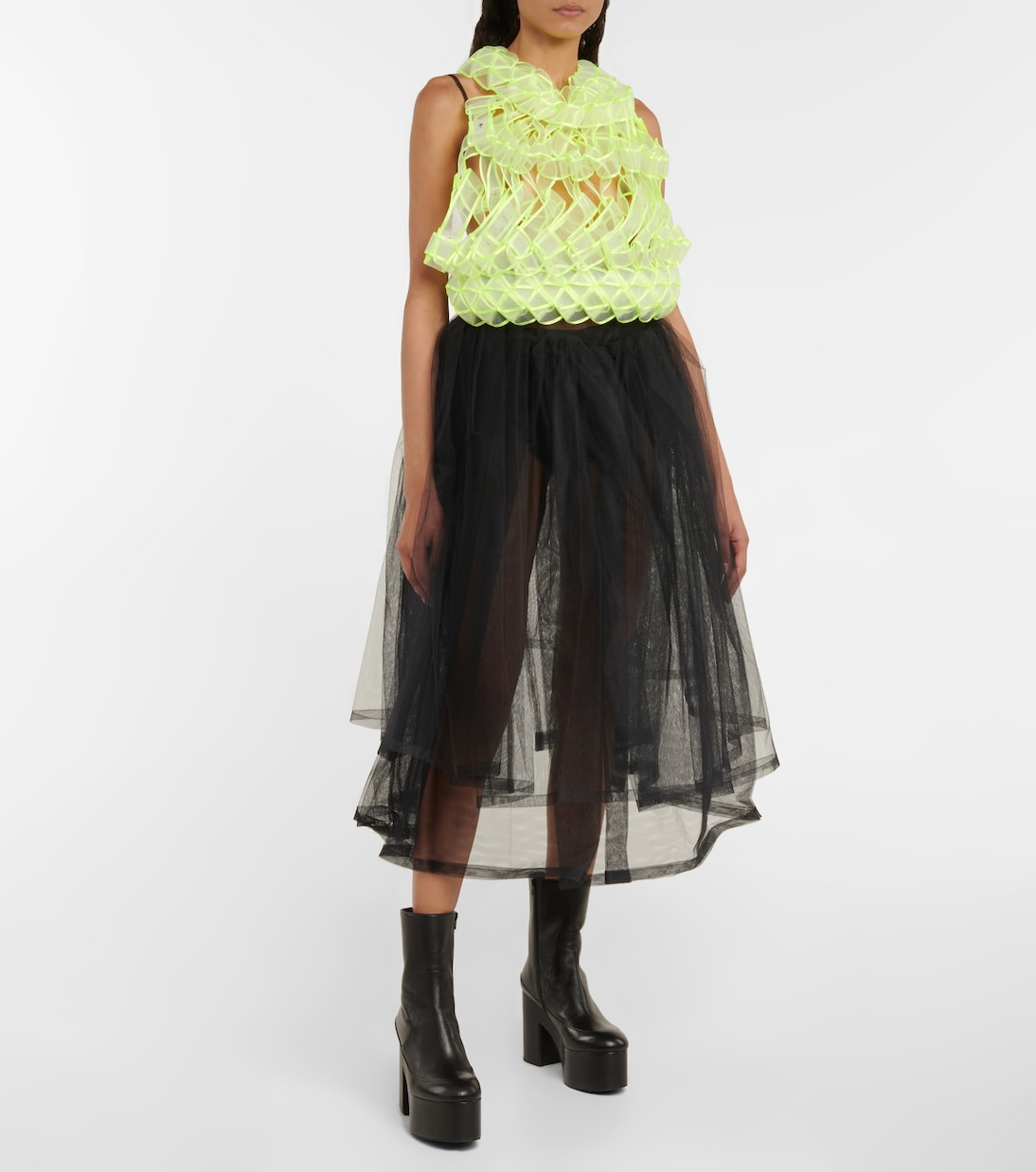 Tulle ruffle top | Noir Kei Ninomiya
