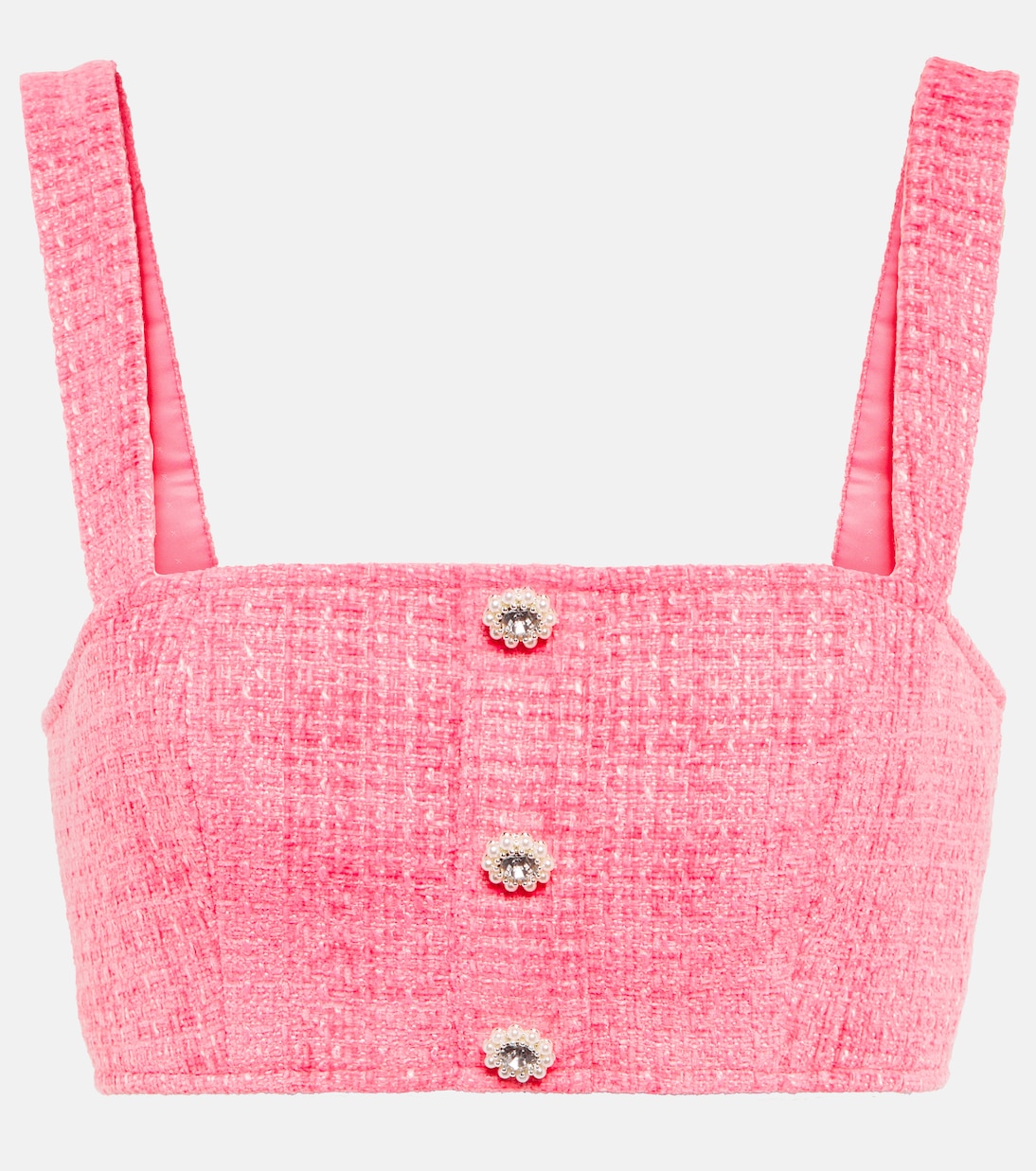 Bouclé embellished cropped top | Self-Portrait