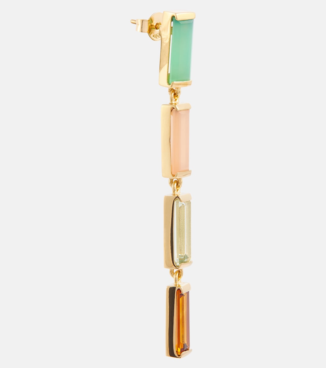 Ohrringe Deco Maxi aus 9kt Gelbgold mit Edelsteinen | Aliita