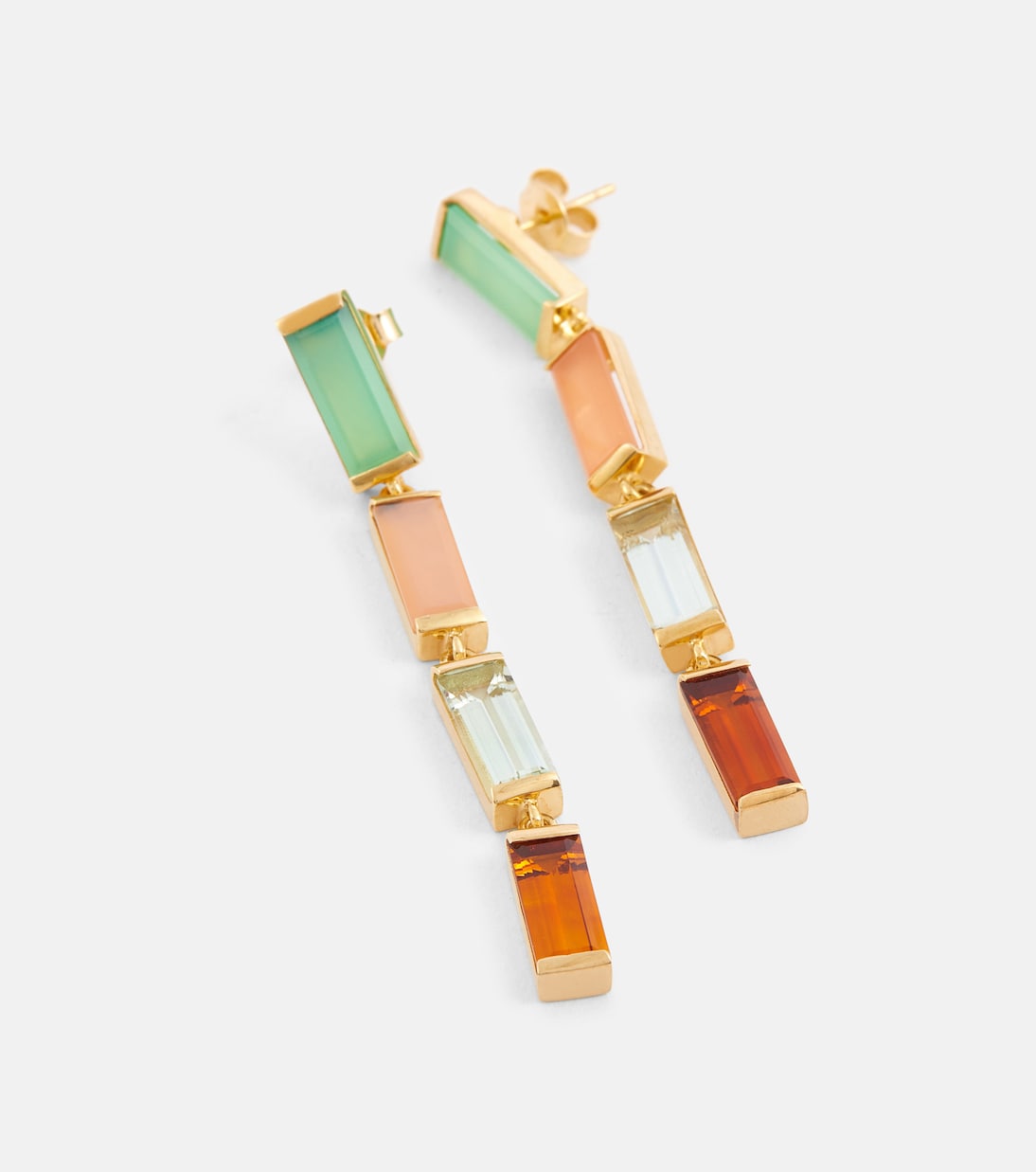 Ohrringe Deco Maxi aus 9kt Gelbgold mit Edelsteinen | Aliita