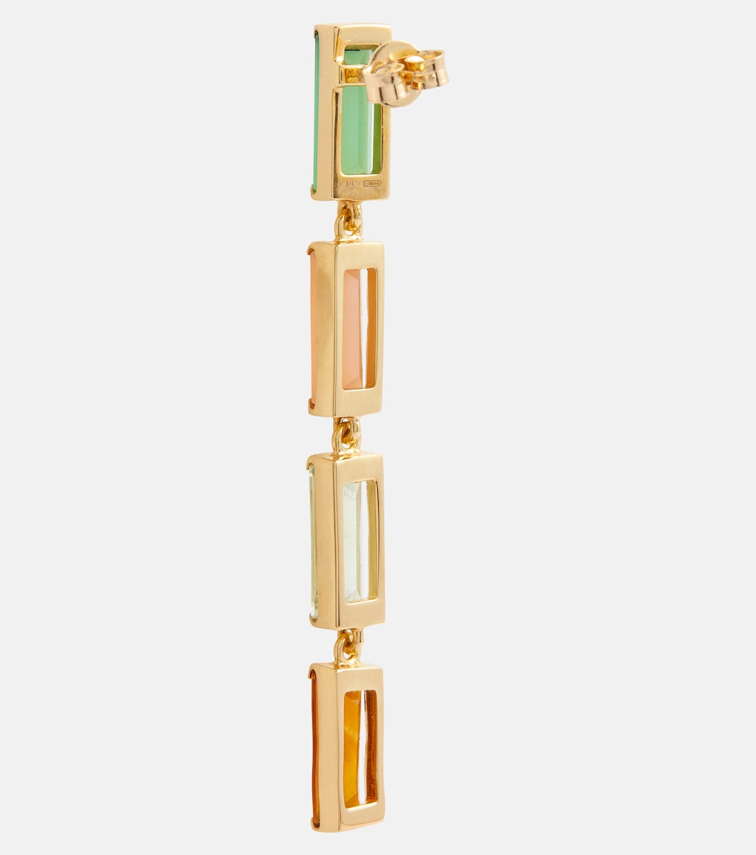 Ohrringe Deco Maxi aus 9kt Gelbgold mit Edelsteinen | Aliita