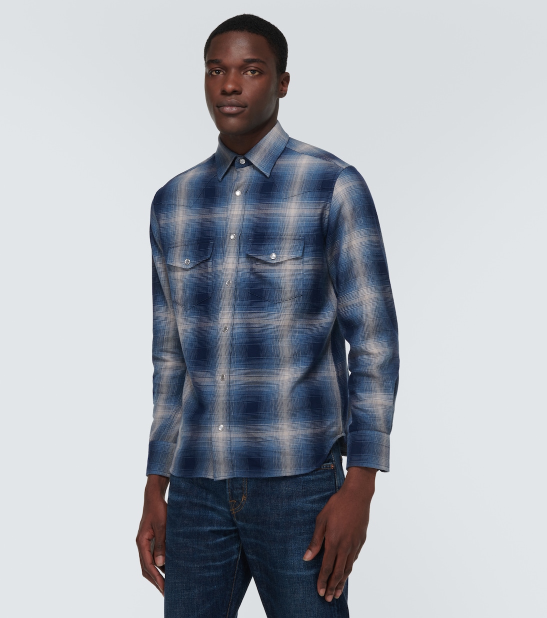 Camicia western in cotone a quadri | Tom Ford