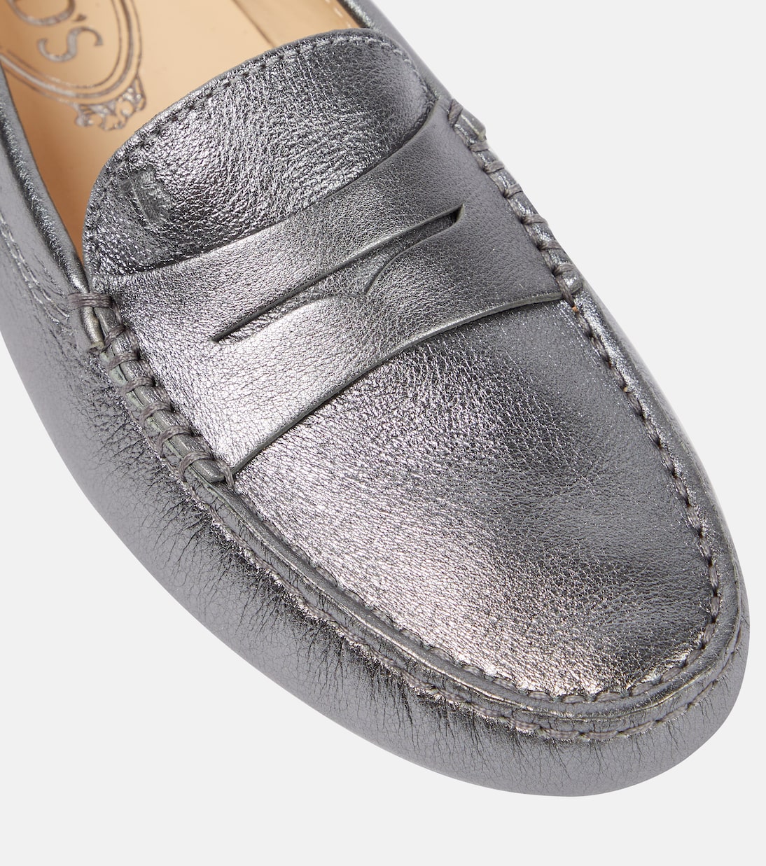 Metallic moccasins on sale