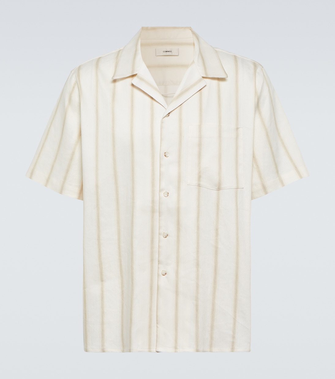 Camicia bowling in misto lino a righe | Commas