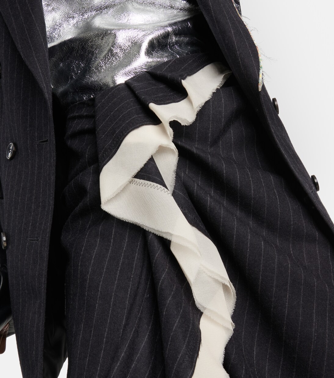 Sinam pinstriped wool maxi skirt  | Dries Van Noten