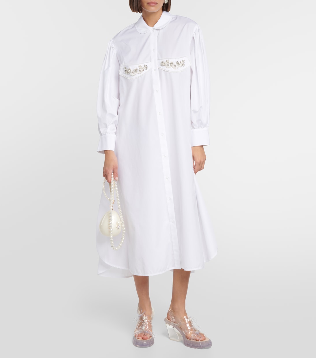 Verziertes Midikleid aus Baumwolle | Simone Rocha