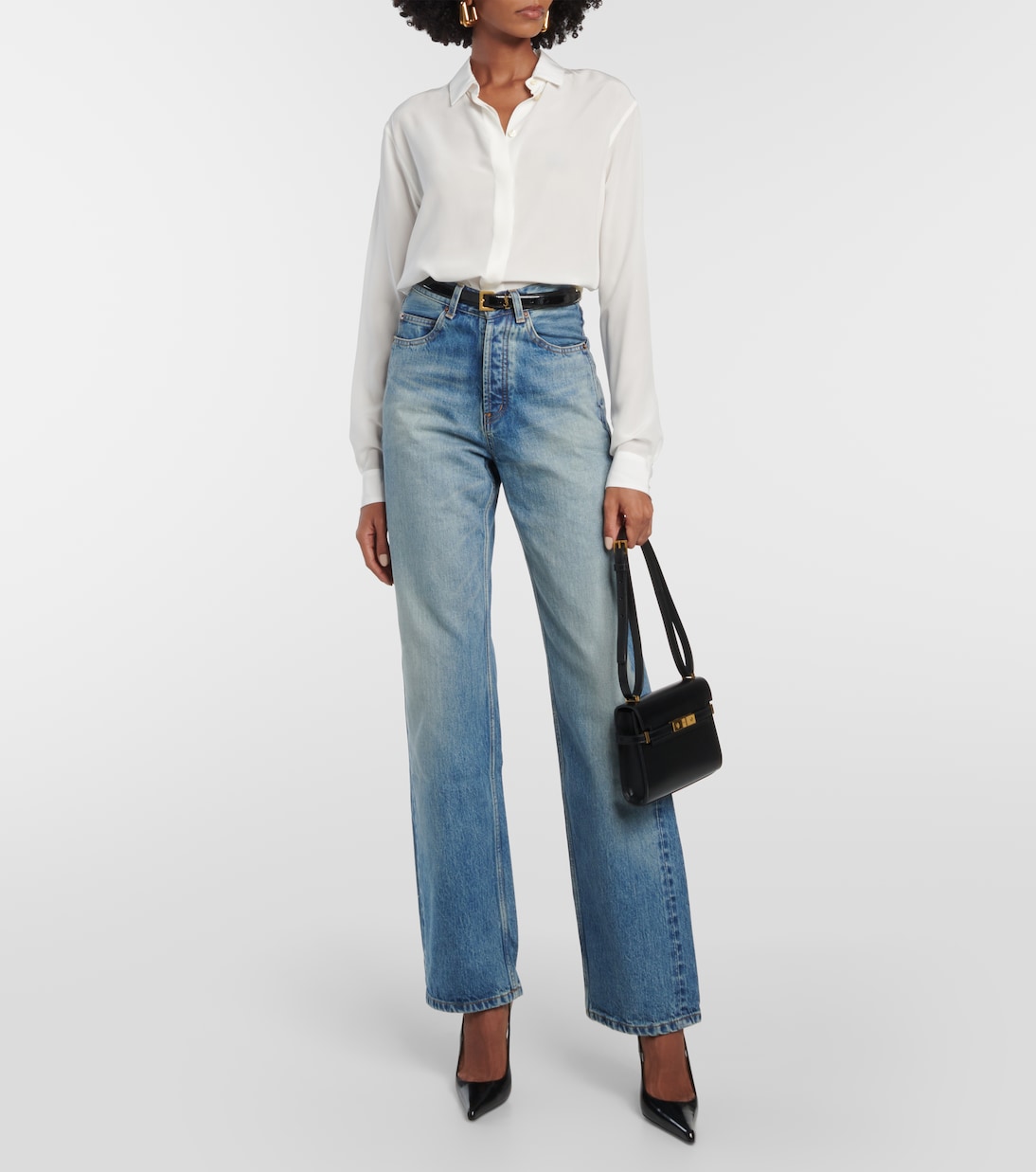 Jeans Rectos de Tiro Alto Saint Laurent para Jóvenes Modernos