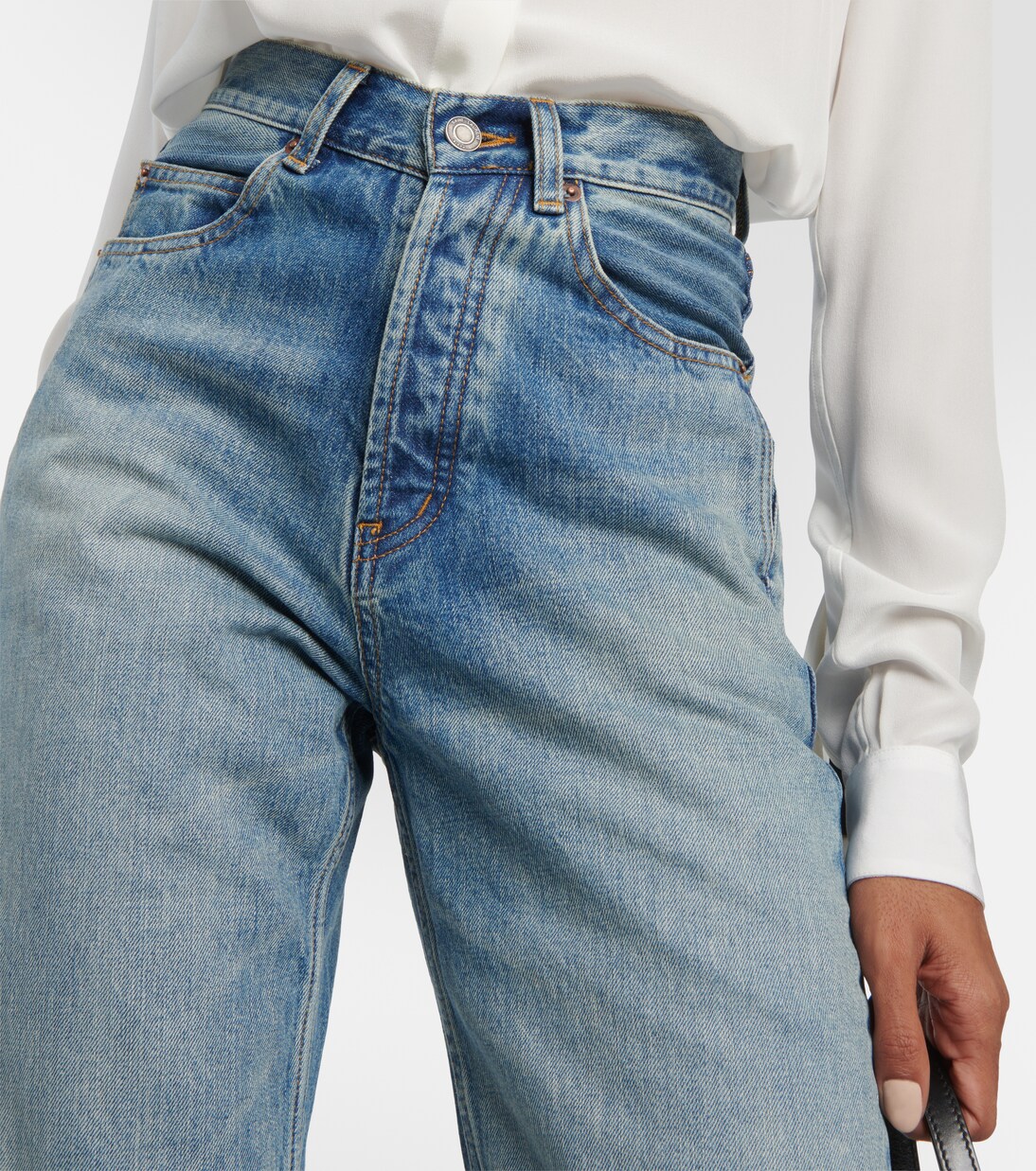 Jeans Rectos de Tiro Alto Saint Laurent para Jóvenes Modernos