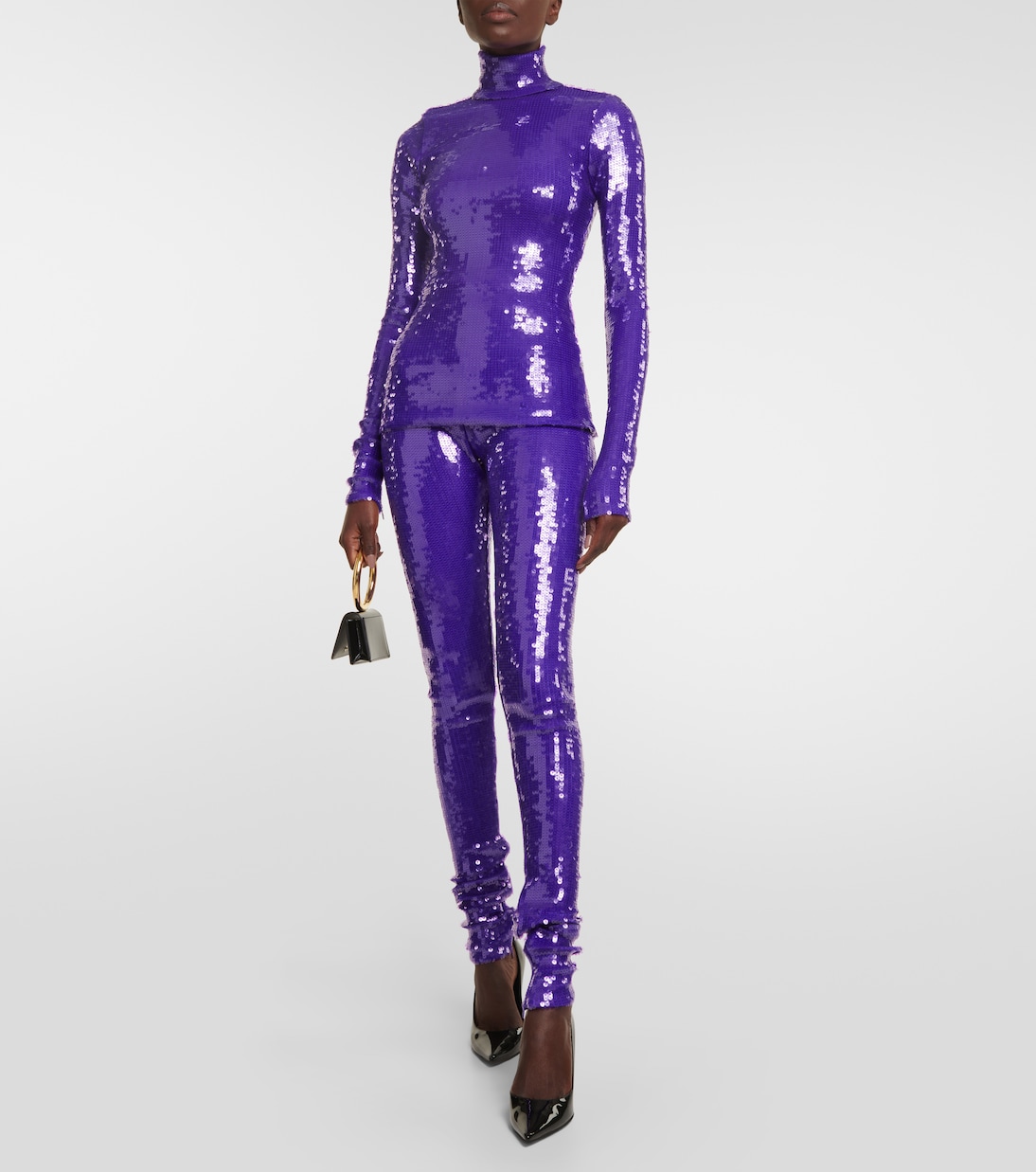 Sequined turtleneck top | LaQuan Smith