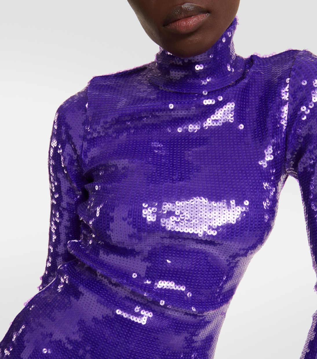 Sequined turtleneck top | LaQuan Smith