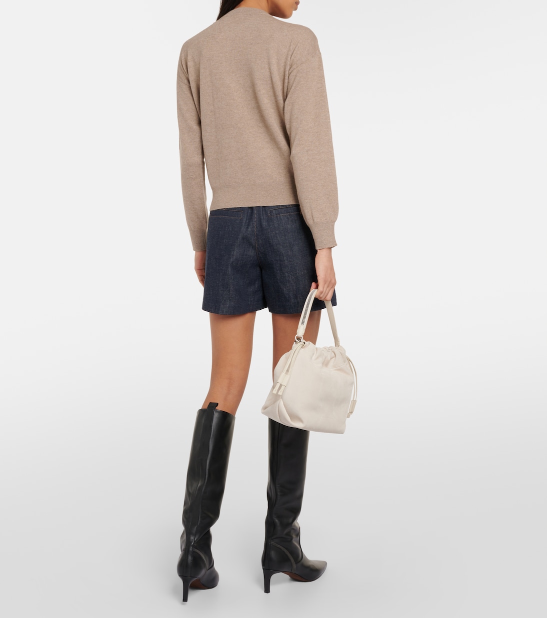 Jersey de lana, cachemir y seda adornado | Brunello Cucinelli