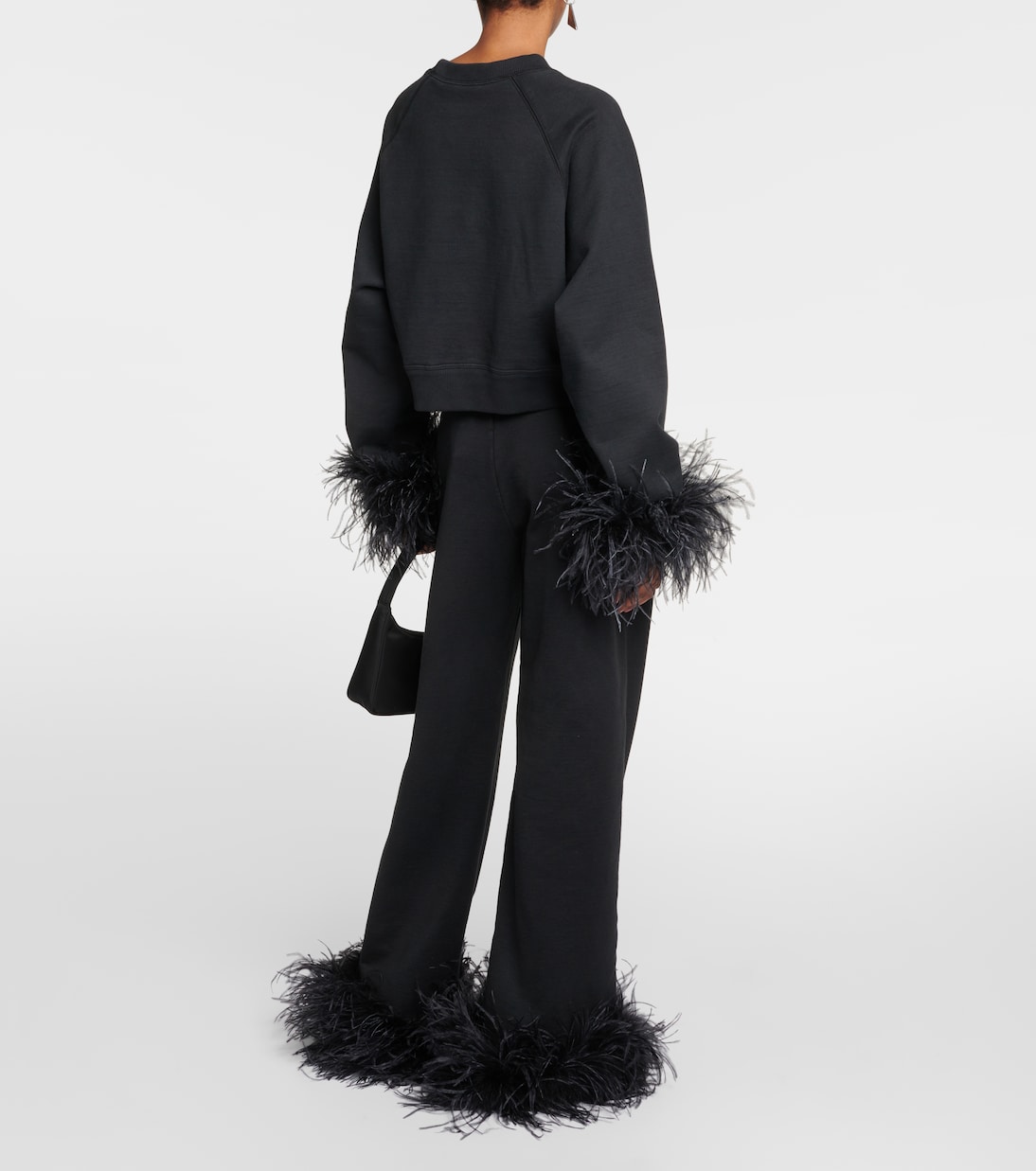 Felpa in cotone con piume | Prada