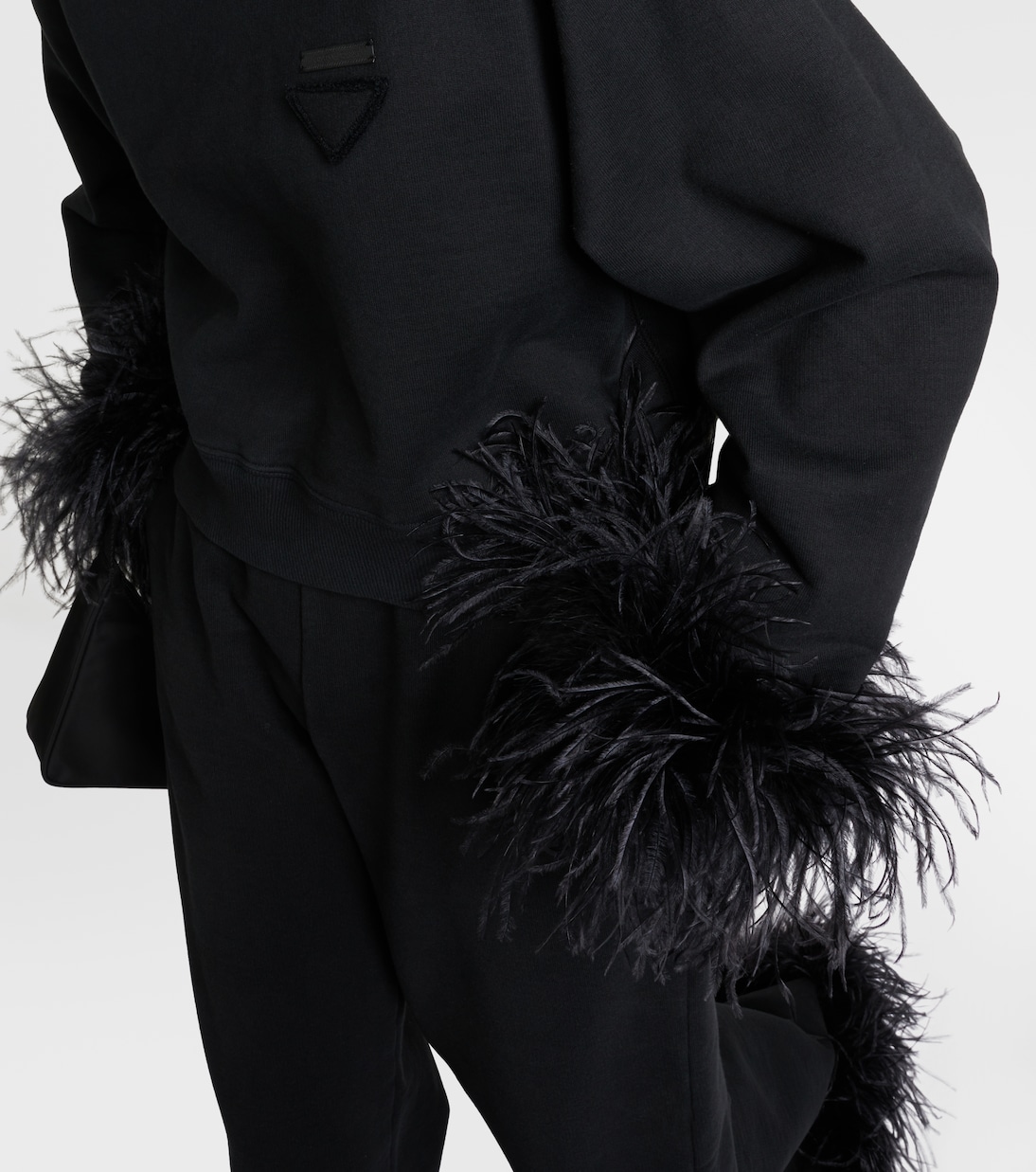 Felpa in cotone con piume | Prada