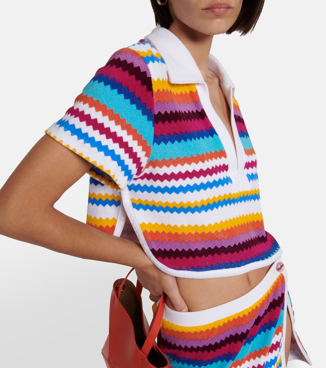 Zig Zag cotton-blend crop top  | Missoni Mare